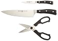 Wusthof Classic Ikon Black 3-Piece Essentials Set, Including Chef`s Knife, Parer and Shear