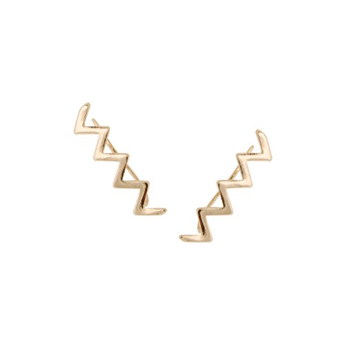 Humble Chic Women's Zig Zag Ear Crawlers ZigZag Shape Stud Earring Cuffs