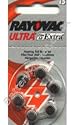 4 x Rayovac Type 13 Hearing Aid Batteries (6 Pack) + 1 Pack Free!