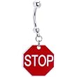 Red Stop Sign Belly Ring