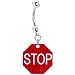 Red Stop Sign Belly Ring