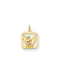 Disneys Tinker Bell Square Charm in 14 Karat Gold