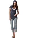 DKNY - DKNY Jeans Short-Sleeved Pointelle Hoodie Sweater & "Avenue B" Cuffed Cropped Jeans