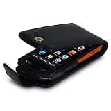LEATHER FLIP CASE FOR SAMSUNG S5620 MONTE: BLACK