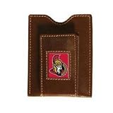 Ottawa Senators Brown Leather Money Clip with Cardholder
