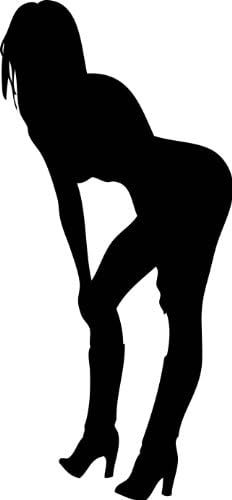 Sexy Women Silhouette Wall Decals - Woman Bending Over Provacative Silhouette - 36 inch Removable Graphic