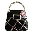Finders Key Purse Silver and Black Purse Keychain