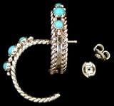 Sterling Silver and Turquoise Hoops, #829