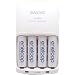 Sanyo Eneloop 4 Pack AA NiMH Pre-Charged Rechargable Batteries w/ Charger