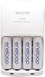 Sanyo Eneloop 4 Pack AA NiMH Pre-Charged Rechargable Batteries w/ Charger