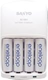Sanyo Eneloop 4 Pack AA NiMH Pre-Charged Rechargable Batteries w/ Charger