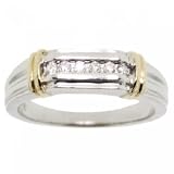 Yellow White Gold Wedding Band Ring Chnl Set Diamonds