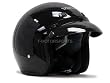 Tms Black 3/4 Vintage Open Face Scooter Motorcycle Helmet (Large)