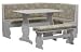 Upholstered Nook Dining Table Set with Microfiber Seat - White Finish