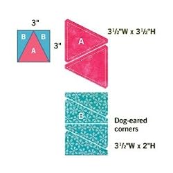 AccuQuilt Go Baby Triangles in Square 3" Finished Fabric Cutting Die 55027