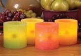 Flameless Citrus Scented Wax Candle with Embedded Flower - Strawberry