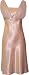 Satin Chiffon Prom Dress Holiday Formal Gown Bridesmaid Crystals Knee-Length Junior Plus Size, 3X, Gold