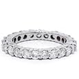 1.50CT White Gold Round Brilliant Cut Real Diamond Eternity Anniversary Band Bridal Womens 14k Ring Color (G/H) Clarity (I1)