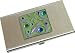 Green Gem Leaf Polished Business Card Holder / Case