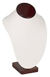 KCF 49186 Jewelry Bust Display for Necklace and Pendants, White/Rosewood, 11 Inches High