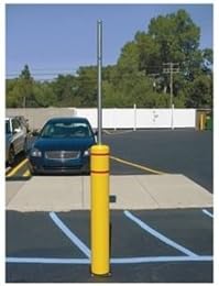 Flexible Bollard, Concrete, Yellow, w/Post