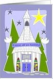 Pastor Minister Christmas Little Church Card