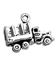 Sterling Silver 3D Military Army Transport Truck Vehicle Charm