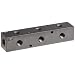 Polyconn PCM10-125R-03BW 90 Degree Black Anodizing Aluminum Manifold, 1/4" NPT Female x 1/8" NPT Female, 1-1/2" Centers, 3 Stations