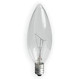GE 48402 60 Watt Decorative Blunt Tip Candelabra Light Bulb with Small Base, Crystal Clear, 12-Pack