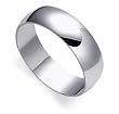 6 MM 10 KT White Gold Comfort Fit 10K Wedding Band Ring