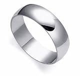 14 KT White Gold Comfort Fit 6mm Wide Wedding / Engagement Band Ring