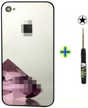 HiCliC - iPhone 4S Silver Mirror Rear Back Cover Glass Housing Replacement Part + Repair Tool Kit