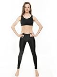 KDT002 Girls Ladies Childrens Black Nylon Lycra Shiny Dance Gym Yoga Sport Fitness Gymnastics Ankle Tights Leggings By Katz Dancewear