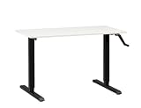 Adjustable Height Desk or Table - Black Base with Medium Top - Sit to Stand-Up Computer Workstation - Modern and Ergonomic