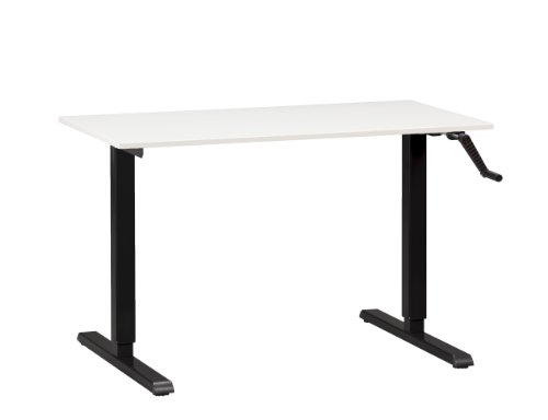 Adjustable Height Desk or Table - Black Base with Medium Top - Sit to Stand-Up Computer Workstation - Modern and Ergonomic