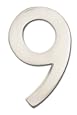 Architectural Mailboxes 3582SN-9 Solid Cast Brass 4-Inch Floating House Number, Satin Nickel "9"