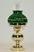 Green Cased Glass & Brass Old Fashioned Student Lamp