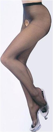 Plus Size Queen Sheer Crotchless Pantyhose in Black, White, Red, or Beige