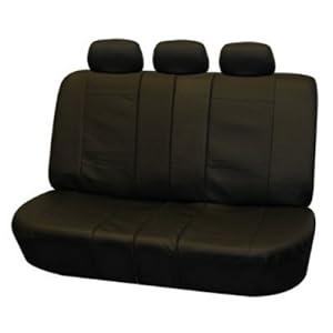 FH-PU007115 Deluxe Leatherette Car Seat Covers, Airbag compatible and Rear Split, Black color