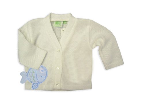 Childrens Toyshop  Toys : Baby Fish Cardigan White 0-3m