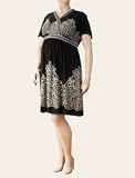 Motherhood Maternity: Plus Size Short Sleeve Decorative Trim Maternity Dress