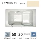 Jacuzzi EU55958 Finestra 6030 Whirlpool Bath, Almond