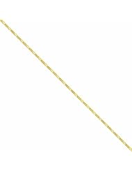 Genuine 14K White Gold 1.25mm Flat Figaro Chain 7 Inches 100% Satisfaction Guaranteed.