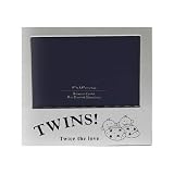 'Twins! Twice The Love' Photo Frame 5x3.5 (Silver Colour)