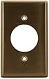 Leviton 84020-40 1-Gang Locking 1.60 Inch Dia. Device Receptacle Wallplate, Standard Size, Device Mount, Stainless Steel