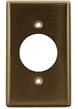 Leviton 84020-40 1-Gang Locking 1.60 Inch Dia. Device Receptacle Wallplate, Standard Size, Device Mount, Stainless Steel