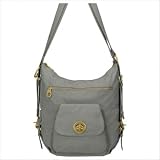 baggallini Brussels Bagg - Crinkle Nylon Gold Hardware - Pewter/Mimosa