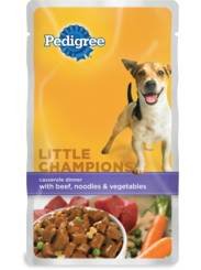Pedigree Little Champions Dog Food with Beef, Noodles & Vegetables, 5.3 oz (Pack of 24)