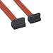 Kentek 3 Feet FT SATA Angled Device Cable Cord 26 AWG 7 Pin Serial ATA 90 Degree Connector Internal 3.0 Gbps Translucent Red for PC Mac HDD Motherboard
