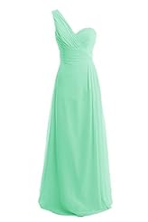 One Shoulder Chiffon Empire   Waistline Homecoming Dress/Bridesmaid Dress/Prom Dress/Maxi Dress 